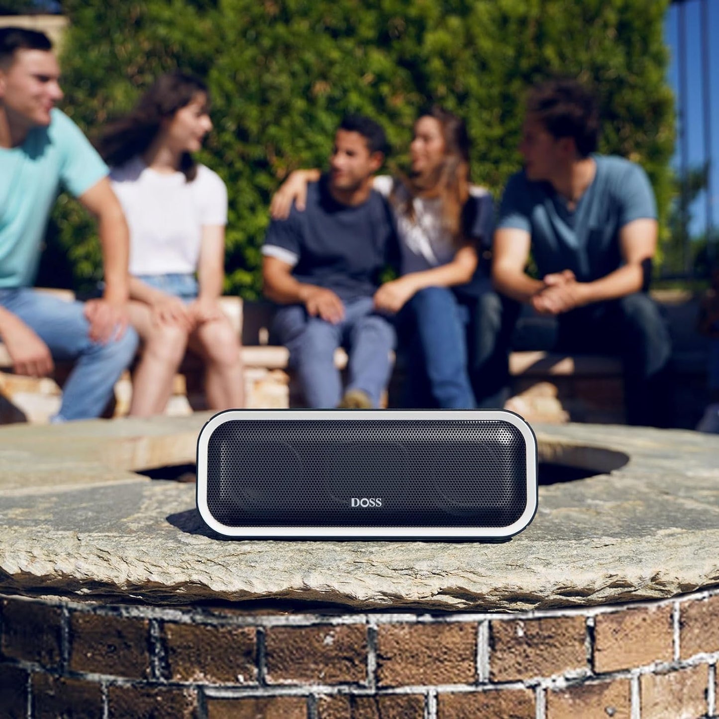 Bluetooth Speaker, Soundbox Pro+ Wireless Pairing Speaker with 24W Stereo Sound, Punchy Bass, IPX6 Waterproof, 15Hrs Playtime, Multi-Colors Lights, for Home,Outdoor-Black